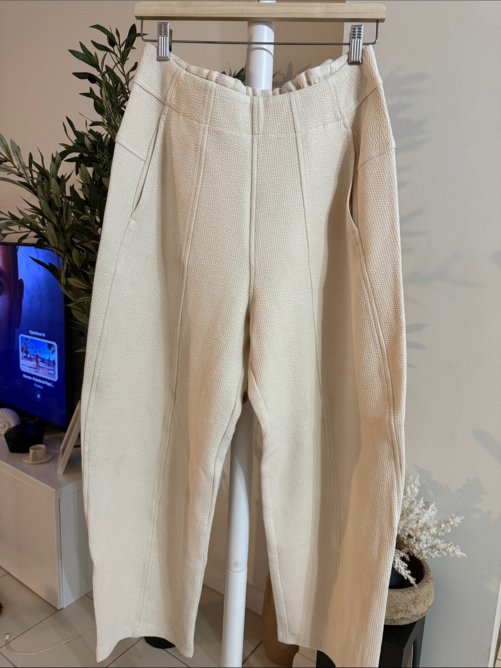PROCHE studios Aldous Barrel Jogger Cream cotton pants Textured Trousers - Picture 11 of 12